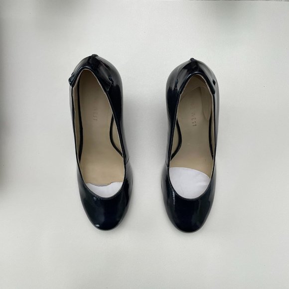 Nine West Round-toe wedges Dark Navy Blue Patent - Picture 2 of 3